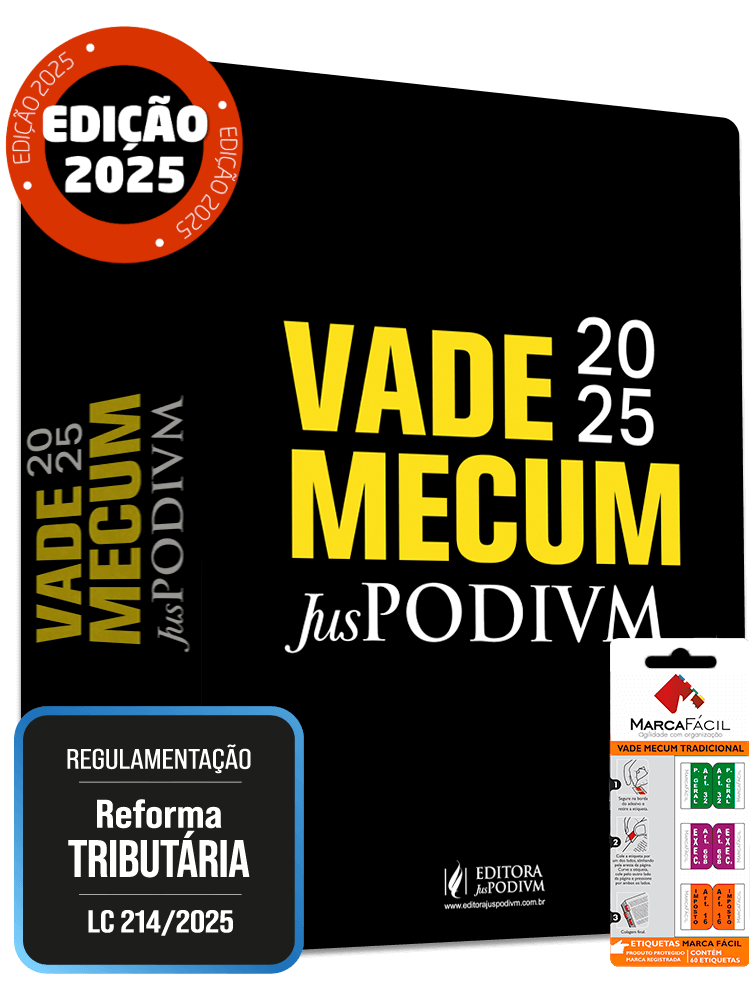 Vade Mecum Juspodivm - Tradicional - Capa Preta + Etiqueta Marca Fácil (2025)