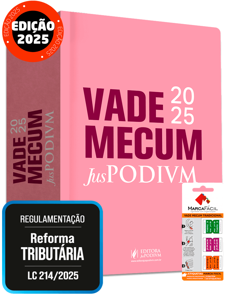 Vade Mecum Juspodivm -Tradicional - Capa Rosa + Etiqueta Marca Fácil (2025)